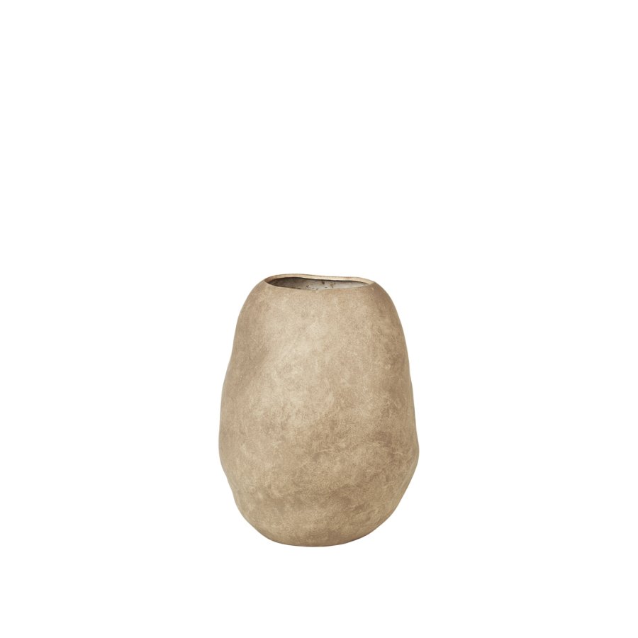 BROSTE COPENHAGEN Organic vase - taupe varm gr stentj