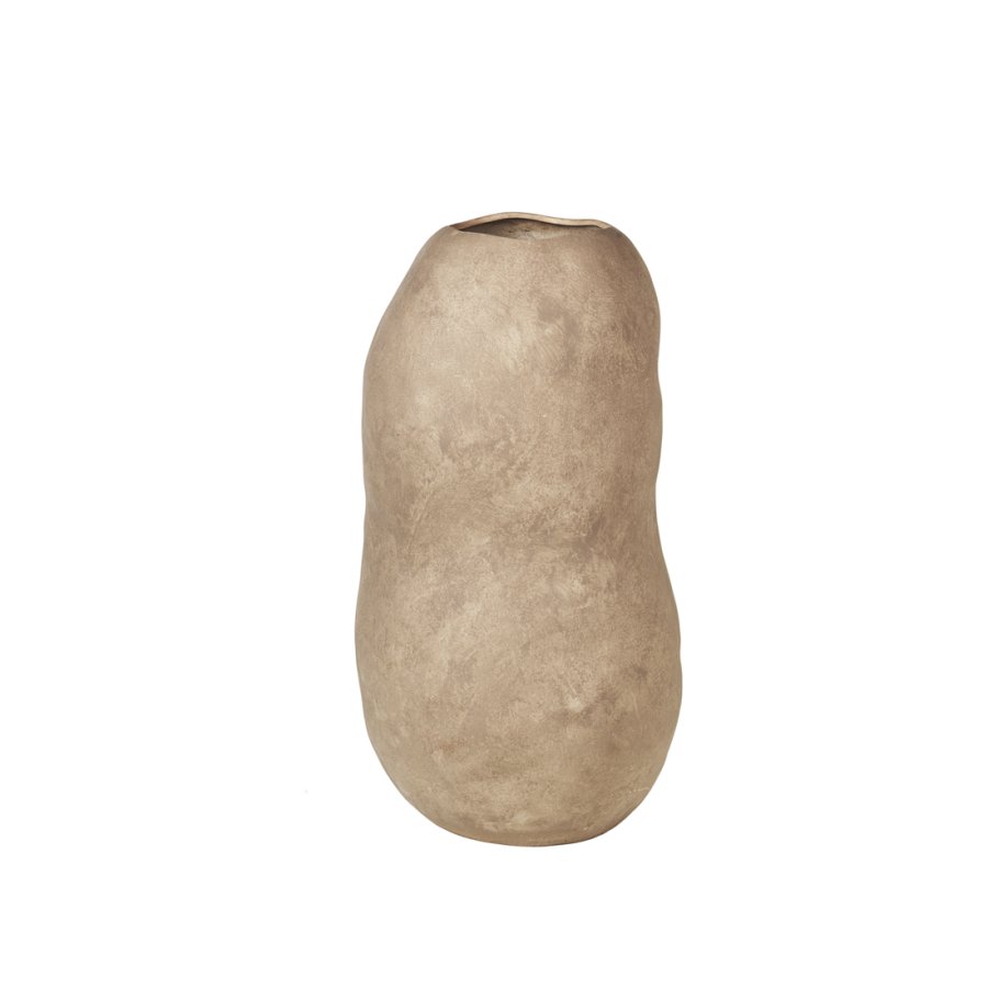 BROSTE COPENHAGEN Organic vase - taupe varm gr stentj