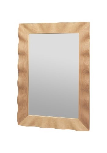 BROSTE COPENHAGEN Wavy vgspejl, rektangulr - spejlglas og natur bg (100x70)