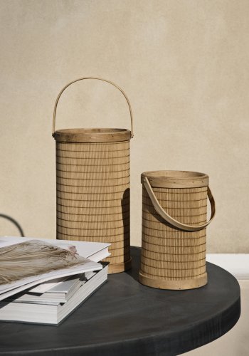 BROSTE COPENHAGEN Saya lanterne, rund - glas og natur bambus (17)