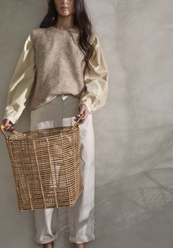 BROSTE COPENHAGEN Safi kurv, m. hank - natur rattan - (st af 2)