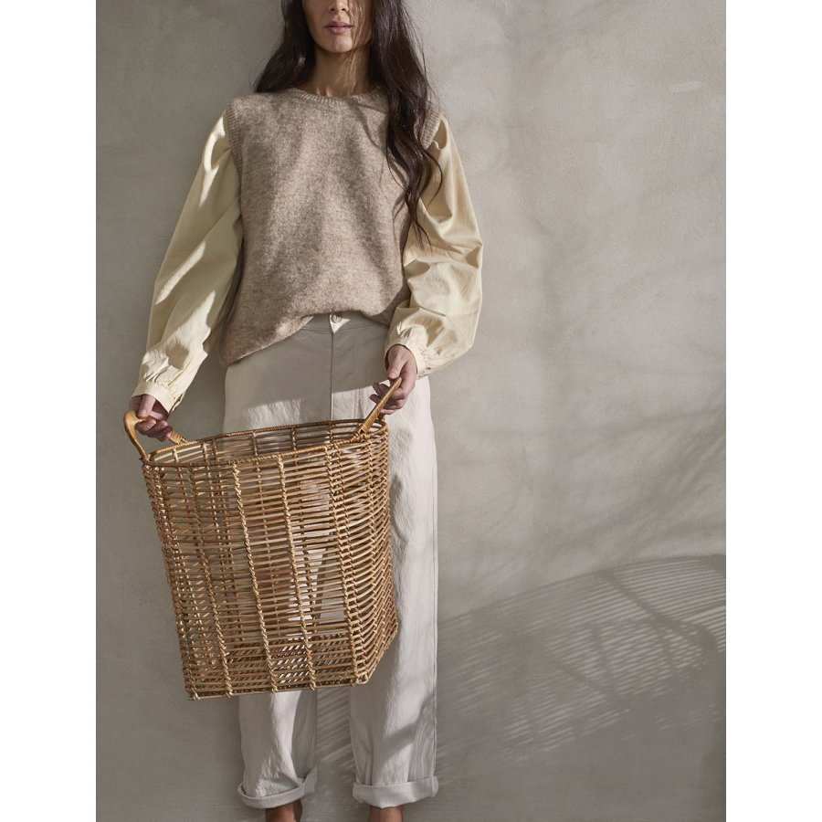 BROSTE COPENHAGEN Safi kurv, m. hank - natur rattan - (st af 2)