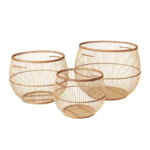 BROSTE COPENHAGEN Soffy kurv, rund - natur bambus (st af 3)