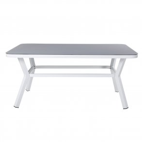 VENTURE DESIGN Virya havebord - gr glas og hvid aluminium (160x90)