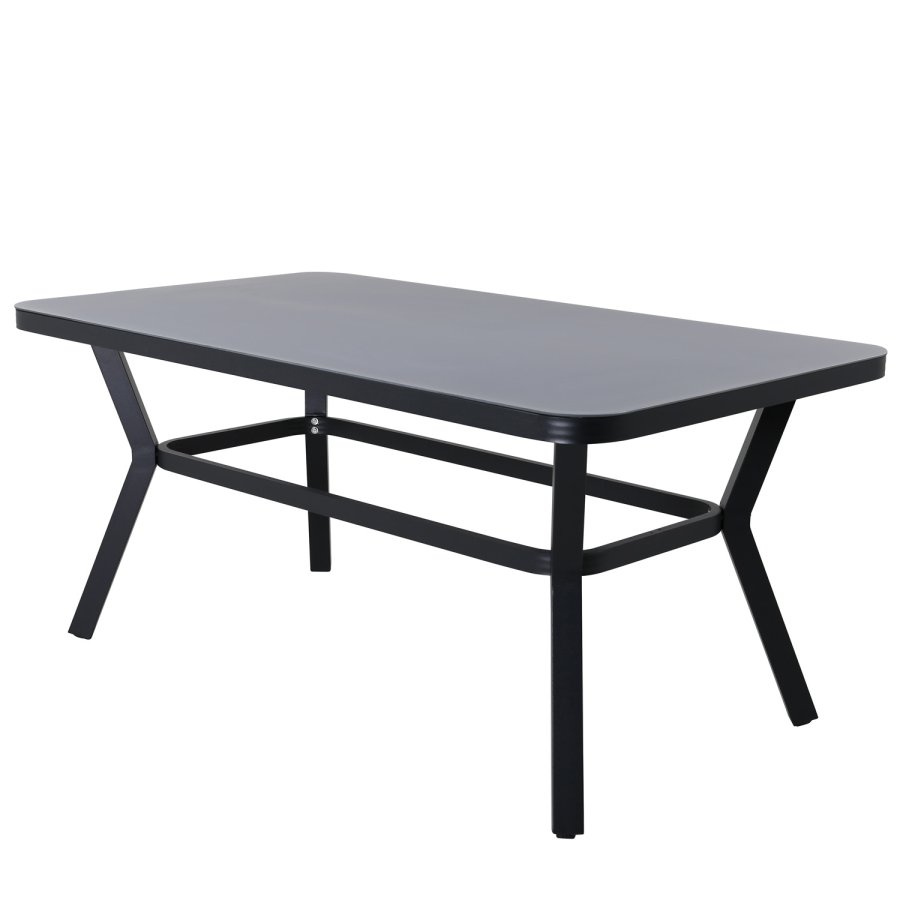 VENTURE DESIGN Virya havebord - gr glas og sort aluminium (160x90)