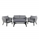VENTURE DESIGN Virya loungest (3+2+1) - gr hynder, glas, gr reb og sort aluminium