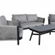 VENTURE DESIGN Virya loungest (3+2+1) - gr hynder, glas, gr reb og sort aluminium