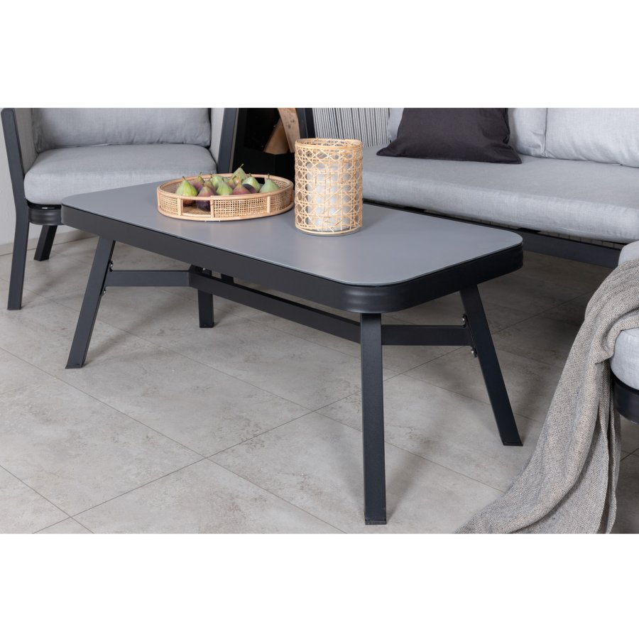 VENTURE DESIGN Virya loungest (3+2+1) - gr hynder, glas, gr reb og sort aluminium