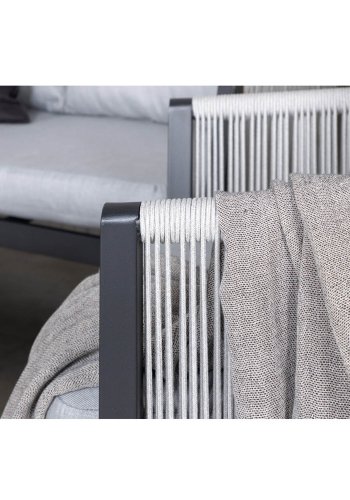 VENTURE DESIGN Virya loungest (3+2+1) - gr hynder, glas, gr reb og sort aluminium