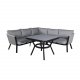VENTURE DESIGN Virya hjrnesofa st - gr hynder, glas, gr reb og sort aluminium