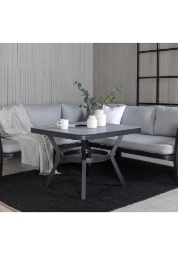 VENTURE DESIGN Virya hjrnesofa st - gr hynder, glas, gr reb og sort aluminium