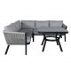 VENTURE DESIGN Virya hjrnesofa st - gr hynder, glas, gr reb og sort aluminium