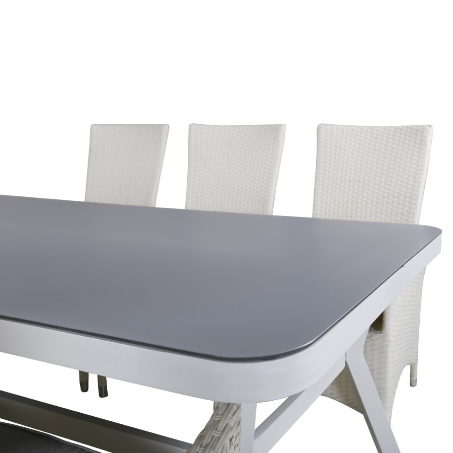 VENTURE DESIGN Padova - Recliner - White Wicker/grey cushion