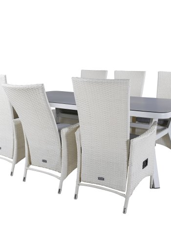 VENTURE DESIGN Padova - Recliner - White Wicker/grey cushion