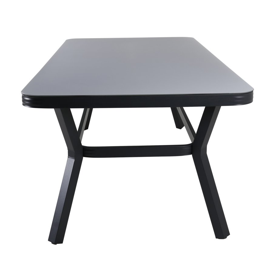 VENTURE DESIGN Virya havebord - gr glas og sort aluminium (200x100)