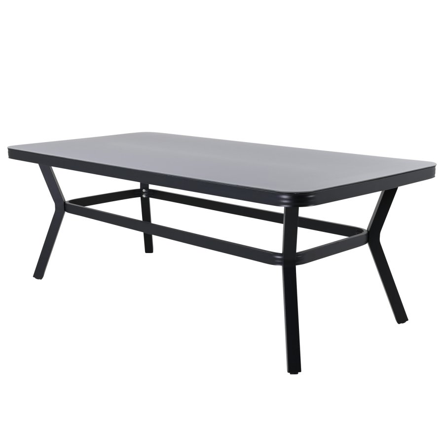 VENTURE DESIGN Virya havebord - gr glas og sort aluminium (200x100)