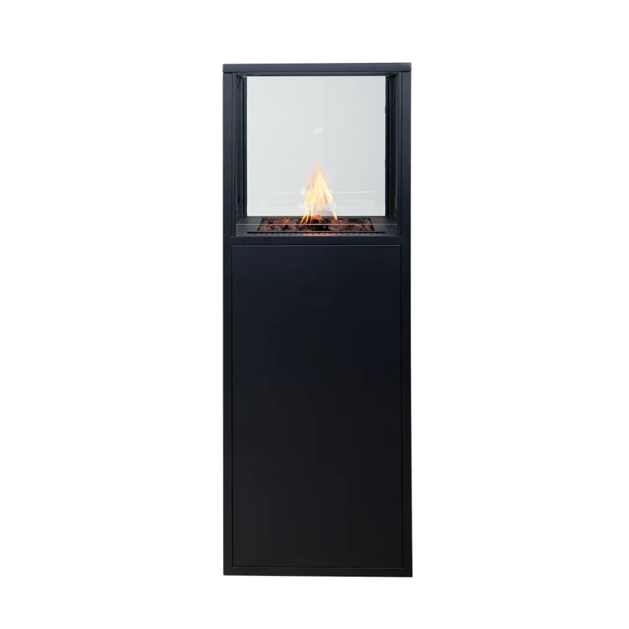 COSI FIRES Cosipillar Dome gaspejs, kvadratisk - sort aluminium (40x40)