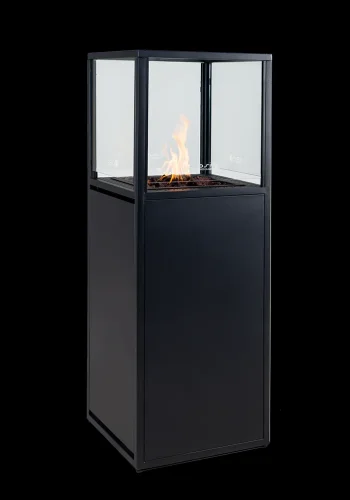 COSI FIRES Cosipillar Dome gaspejs, kvadratisk - sort aluminium (40x40)