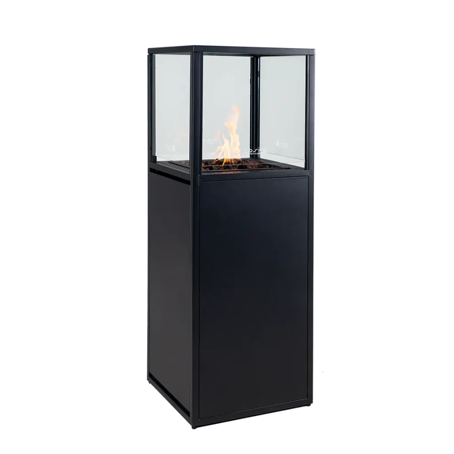 COSI FIRES Cosipillar Dome gaspejs, kvadratisk - sort aluminium (40x40)