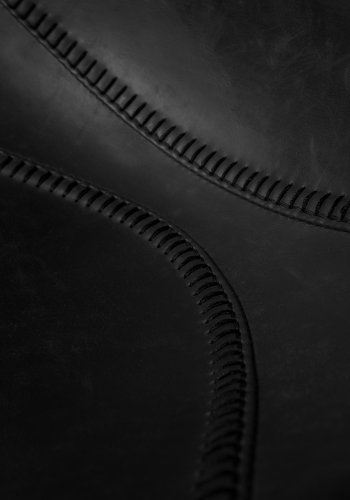 DUTCHBONE Franky barstol, m. rygln og fodsttte - sort PU og sort stl (80cm)