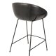 ZUIVER Feston barstol, m. rygln, armln og fodsttte - sort PU og sort stl (65cm)