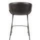 ZUIVER Feston barstol, m. rygln, armln og fodsttte - sort PU og sort stl (65cm)