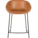 ZUIVER Feston barstol, m. rygln, armln og fodsttte - brun PU og sort stl (65cm)