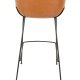 ZUIVER Feston barstol, m. rygln, armln og fodsttte - brun PU og sort stl (76cm)