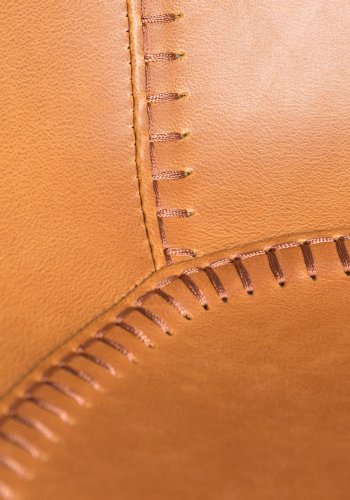 ZUIVER Feston barstol, m. rygln, armln og fodsttte - brun PU og sort stl (76cm)