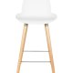 ZUIVER Albert Kuip barstol, m. rygln og fodsttte - hvid polypropylen/natur asketr (65cm)