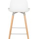 ZUIVER Albert Kuip barstol, m. rygln og fodsttte - hvid polypropylen/natur asketr (65cm)