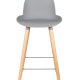 ZUIVER Albert Kuip barstol, m. rygln og fodsttte - lysegr polypropylen/natur ask (65cm)