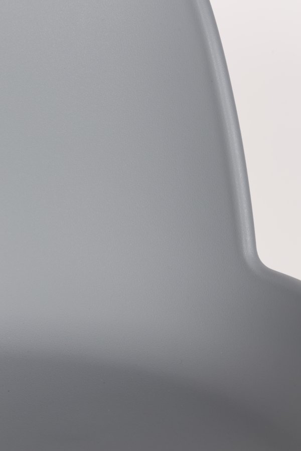 ZUIVER Albert Kuip barstol, m. rygln og fodsttte - lysegr polypropylen/natur ask (65cm)