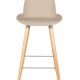 ZUIVER Albert Kuip barstol, m. rygln og fodsttte - taupe polypropylen/natur asketr (65cm)