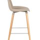 ZUIVER Albert Kuip barstol, m. rygln og fodsttte - taupe polypropylen/natur asketr (65cm)