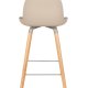 ZUIVER Albert Kuip barstol, m. rygln og fodsttte - taupe polypropylen/natur asketr (65cm)