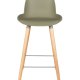 ZUIVER Albert Kuip barstol, m. rygln og fodsttte - grn polypropylen/natur asketr (65cm)