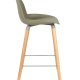 ZUIVER Albert Kuip barstol, m. rygln og fodsttte - grn polypropylen/natur asketr (65cm)