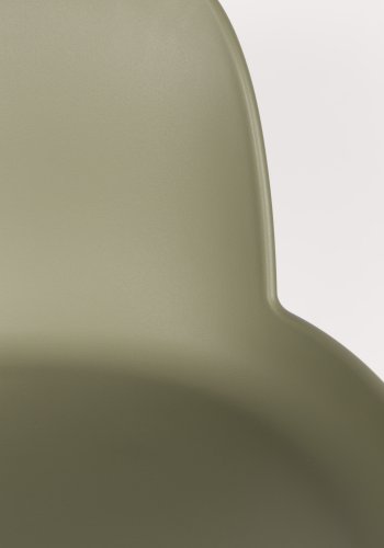 ZUIVER Albert Kuip barstol, m. rygln og fodsttte - grn polypropylen/natur asketr (65cm)