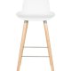 ZUIVER Albert Kuip barstol, m. rygln og fodsttte - hvid polypropylen/natur asketr (75cm)