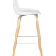 ZUIVER Albert Kuip barstol, m. rygln og fodsttte - hvid polypropylen/natur asketr (75cm)
