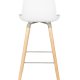 ZUIVER Albert Kuip barstol, m. rygln og fodsttte - hvid polypropylen/natur asketr (75cm)