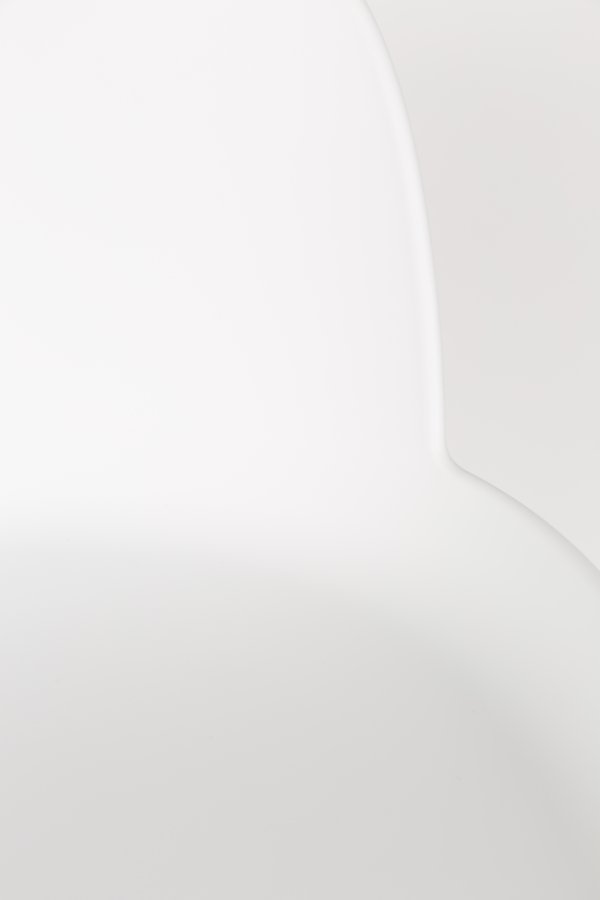 ZUIVER Albert Kuip barstol, m. rygln og fodsttte - hvid polypropylen/natur asketr (75cm)