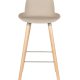 ZUIVER Albert Kuip barstol, m. rygln og fodsttte - taupe polypropylen/natur asketr (75cm)