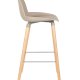 ZUIVER Albert Kuip barstol, m. rygln og fodsttte - taupe polypropylen/natur asketr (75cm)