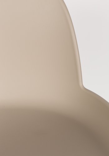 ZUIVER Albert Kuip barstol, m. rygln og fodsttte - taupe polypropylen/natur asketr (75cm)