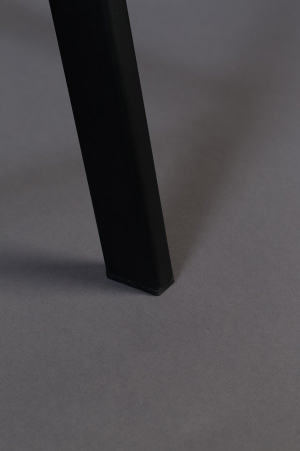 DUTCHBONE Franky barstol, m. rygln og fodsttte - gr fljl stof og sort stl (65cm)