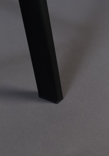 DUTCHBONE Franky barstol, m. rygln og fodsttte - petrol fljl stof og sort stl (65cm)