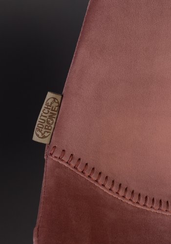 DUTCHBONE Franky barstol, m. rygln og fodsttte - lyserd fljl stof og sort stl (80cm)