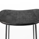 WHITE LABEL LIVING Tangle counterstol, m. fodsttte - sort teaktr og stl